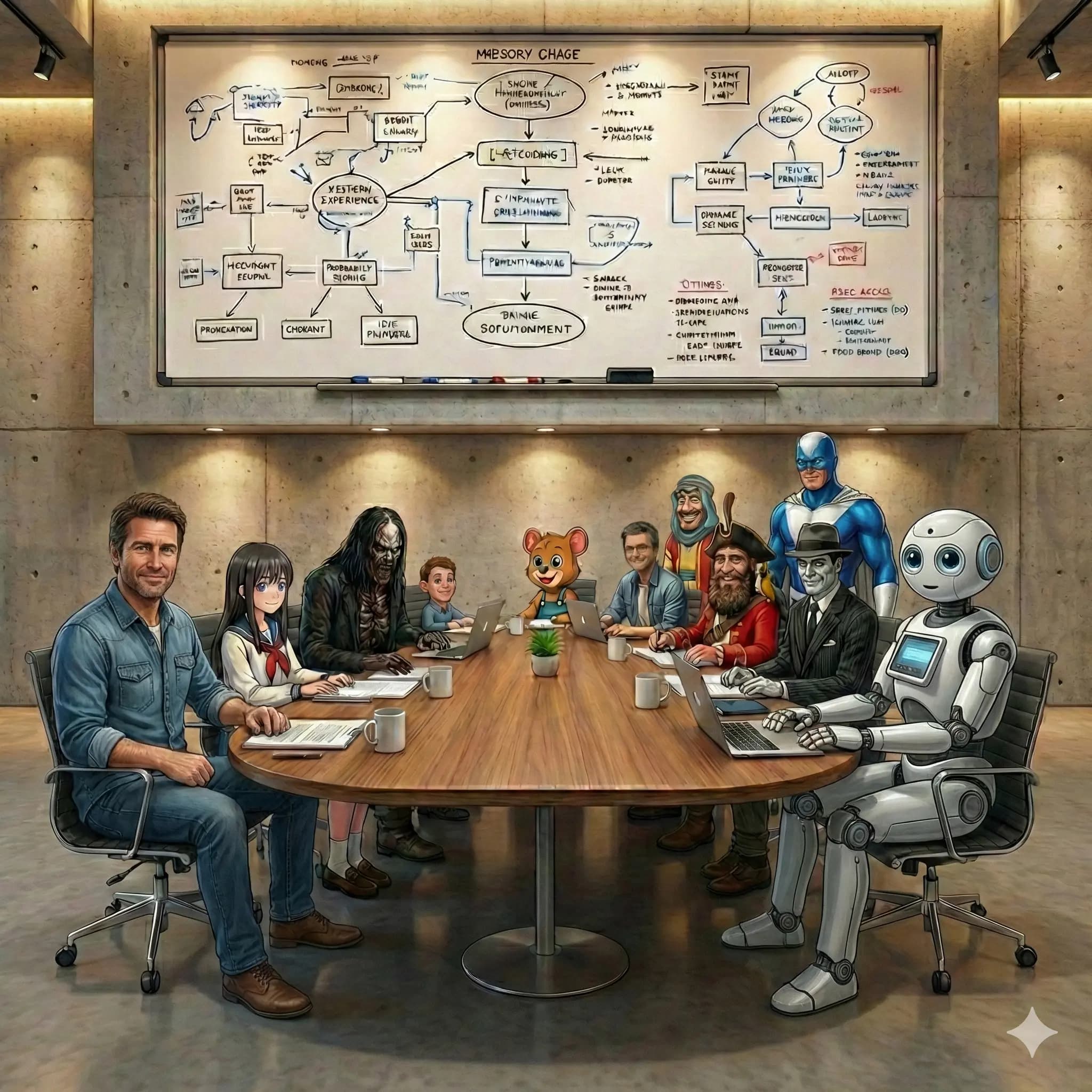 Versatilite des genres - Personnages de differents genres de film IA